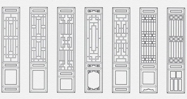 南皮常用中式仿古花窗图案隔断设计图